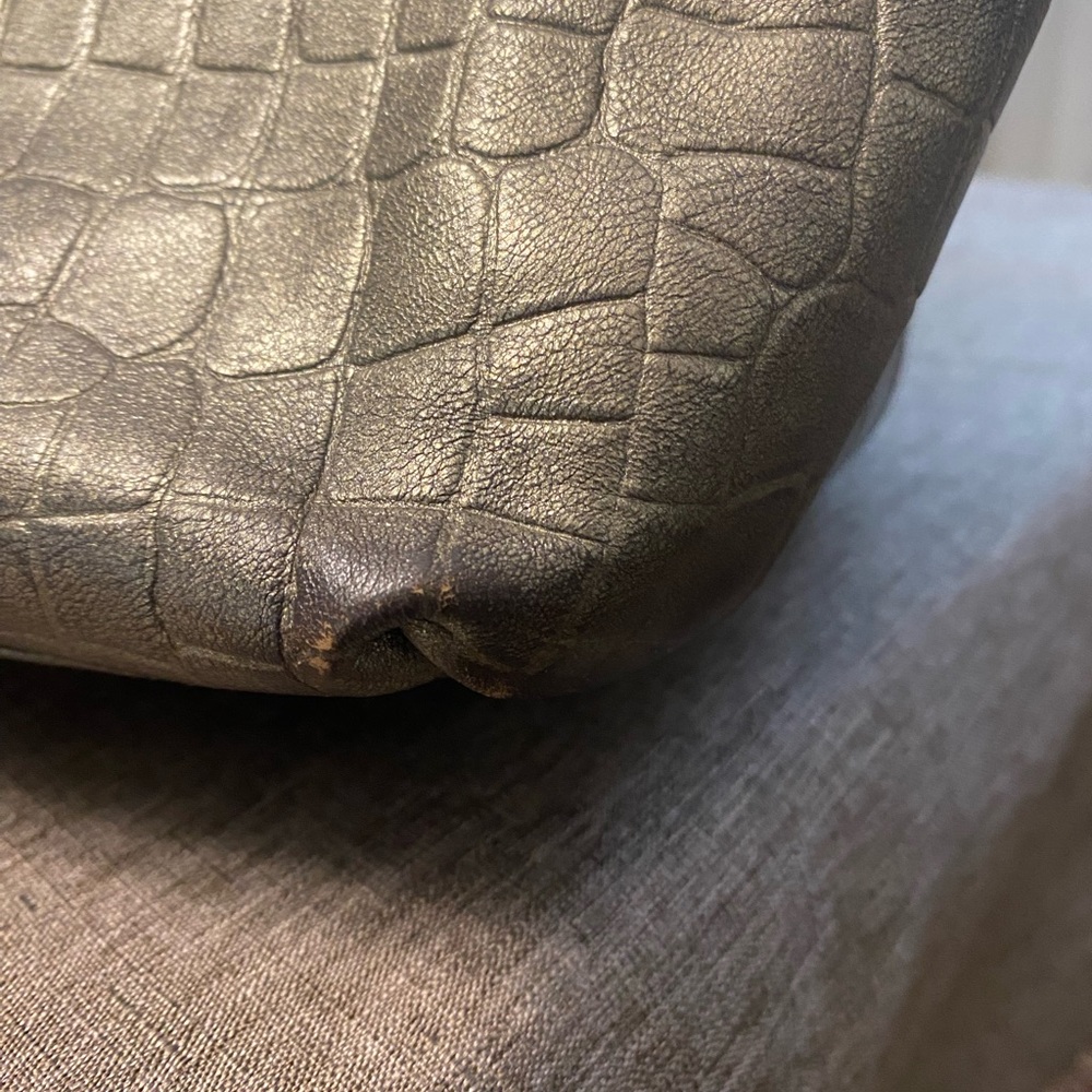 Angeleigh Anastasio Brown Snake Print Tote Bag Pony fur and metallic leather - Picture 10 of 13